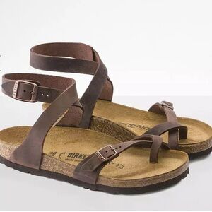 Tara Birkenstock Leather Sandal Ankle Strap 39 like new 8.5/9